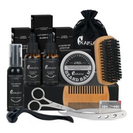 Kit Barba Cuidado Para Hombres Herramientas De Bigote 11pcs
