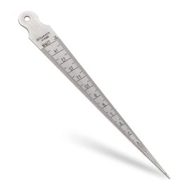 Taper Gage, 1-15mm Stainless Steel Tapered Gauge Depth Welding Test Spark Plug Gap Ruler Hole Depth Inspection Tool Inch & Metric Tapering Measurement