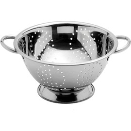 Menax - Pasta Strainer - Stainless Steel Kitchen Strainer - Colander with Heavy Duty Handles and Ring Base - Stainless Steel Sieve with Sturdy Handle, Kitchen Strainer for Quinoa, Pasta, Fruit,