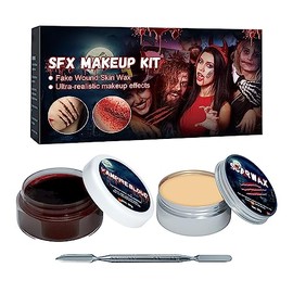 Kit de Cera de Cicatriz de Sangre Falsa, Cicatriz de Modelado de Heridas Falsas para Cera de Maquillaje de Pintura Corporal, SFX Maquillaje de Escenario de Halloween Cera de Piel