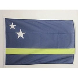 AZ FLAG CURAÇAO FLAG 2' x 3' for outdoor - CURAÇAOAN FLAGS 90 x 60 cm - BANNER 2x3 ft Knitted Polyester with rings