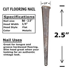 2.5" - 8d CUT FLOORING NAILS - Antique Historic Reproduction Nails - lbs (1)