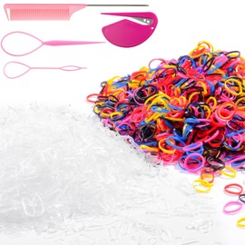 Zingso Hair Elastics Small Hair Ties, 2000pcs Rubber Bands for Hair Baby Thin Hair Ties Mini Hair Styling Accessories Ponytail Holders for Toddler Kids Baby Girls No Hurt