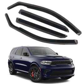 4pcs in Channel Window Visor Fit for 2011-2024 2025 2026 Dodge Durango, Smoke Tinted Side Window Deflectors, Durable Rain Guards, Vent Shades Visors Shield