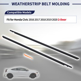 Magimaker Door Belt Molding Weatherstrip 72450-TBG-A01 72410-TBG-A01 Compatible with Honda Civic 2016 2017 2018 2019 2020 2-Door Window Trim Seal Strip