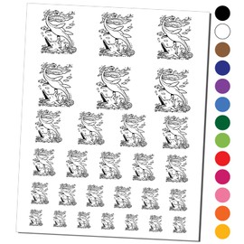 Aquatic Dinosaurs Ichthyosaurus Plesiosaur Mosasaurus Temporary Tattoo Water Resistant Fake Body Art Set Collection - Black (One Sheet)