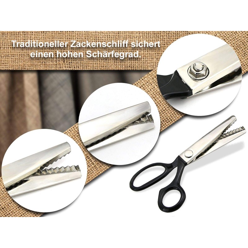 InstrumenteNrw Pinking Shears, Fabric Scissors, Textile Scissors, Zigzag Scissors, Dressmaking