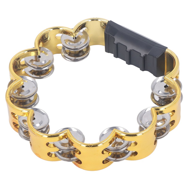 Tambourine Double Row Floral Design Percussion Jingles Hand Instrument for