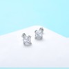 Silver Stud Earrings for Women, Sterling Silver Cubic Zirconia Small
