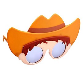 Sun-Staches Cowboy Lil' Characters Child Sunglasses Costume Party Favor Kid Shades UV400, SG3622, Multi, One Size