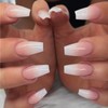 Hebterrka 24 Pieces Press On Nails Fake Nails Short Square