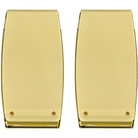 Set of 2 Chrome-Plated Curved Stainless Steel Money Clips, Gold, Regular