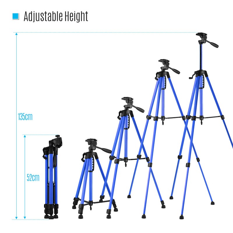 Andoer Lightweight Photography Tripod Stand Aluminum Alloy 3kg Load Capacity