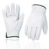 KKOYING Leather Work Gloves, Gardening Gloves for Women and Men,