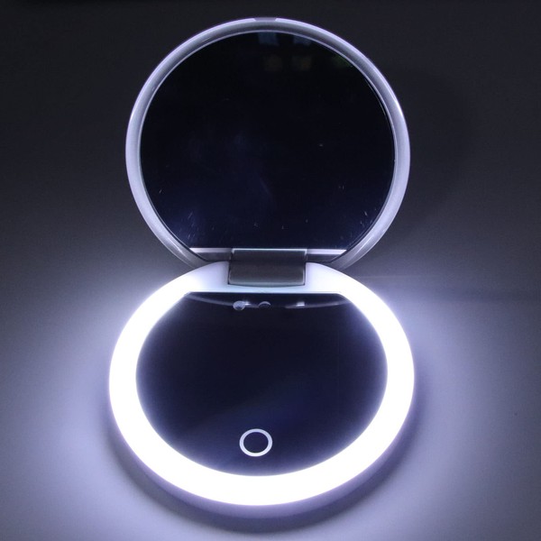 Dpofirs Espejo Compacto de Viaje con Cámara UV para Prueba