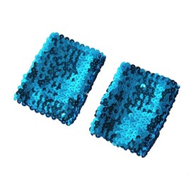Stylish Stretchy Elastic Arm Sleeves Sequins for Party Costume Women's Cuffs Arm Sleeve with Stunning Sequins (Blue, One size)