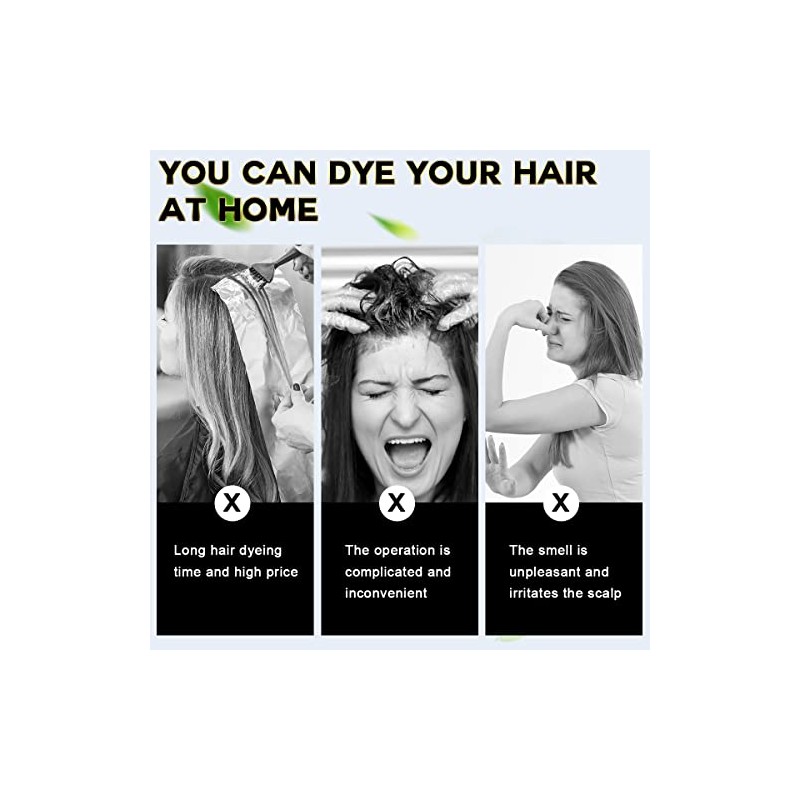 Champú Teñir Cabello Castaño Oscuro Meidu Cubrir Canas Base Hierbas