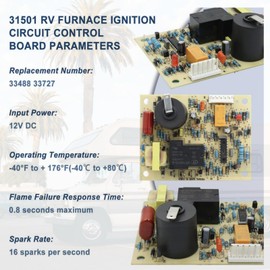 HLUCHY 31501 33488 33727 RV Furnace Ignition Control Circuit Board with Adapter Replacement for Atwood Hydro Flame Furnaces, Dometic Hydro Flame Furnace Control Board 12V with Fan Control