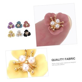 OHPHCALL Flower Nail Art Charms Pearl Stickers 12pcs Alloy Nail Gems DIY Manicure Supplies