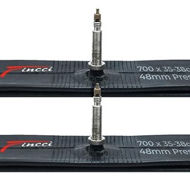 Fincci Pair 700 x 32c 35c 38c 48mm Presta Valve Inner Tubes for Cycle Race Road Hybrid Touring Bicycle Bike (Pack of 2)
