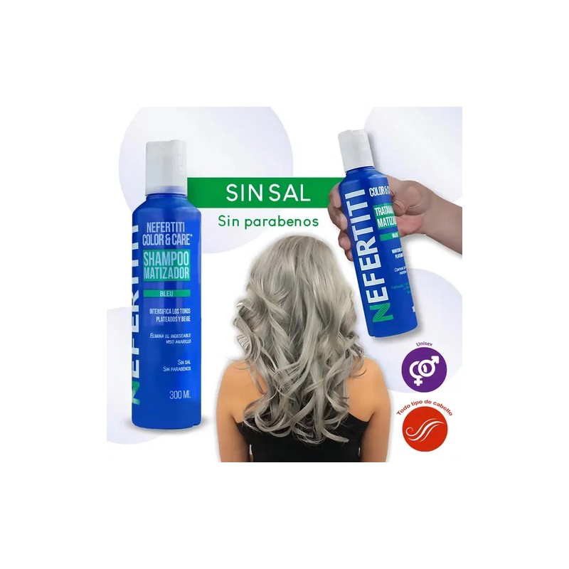 Shampoo Matizador Y Tratamiento Para Platinar Canas Y Mechas