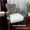 LLB Sheepskin Chair Cushion Non-Slip Back Square Genuine Fur Chair