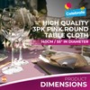 3pk Pink Round Table Cloth Disposable | 140cm Party Round