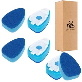 Dish Wand Sponge Refills, 6 Sponges Replacement Heads DishWand Non Scratch, Soap Control Handle Dispenser Scrubber Heavy Duty with Dishwashing Scrub Dispensing Brush Pads Cleaning Supplies （Blue）