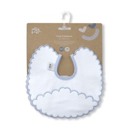 Interbaby 2er Pack Runde Wolkenlätzchen in Blau und Grau
