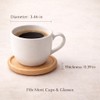Beech Wood Coasters Set of 4, Natural Wooden Drink Coasters