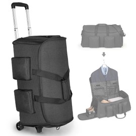 Rolling Garment Bag,Rolling Garment Bags for Travel, Garment Bag with Wheels, Rolling Duffle Bag with Wheels Rolling, Carry On Garment Bag with Shoe Pouch, Rolling Duffel Bag with Detachable Trolley