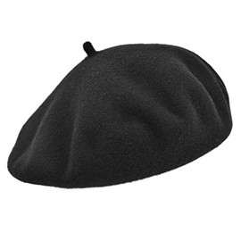 MELEGARI Super Basque Italian Popularity Federico Beret Hat 100% Wool, black