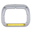 C2W Pair of Peterbilt Single Headlight Bezels 6x8 Amber Lens