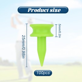 hioseyre 100 Pcs Golf Tees Plastic,Golf Tee Holder,25mm Castle Tees Golf,Golf Tees Durable and Highly Visible Golf Tees(Green)