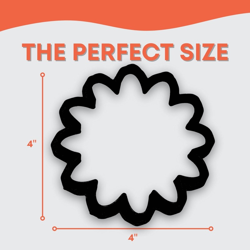 Daisy Flower Cookie Cutter with Easy to Push Design (3.5