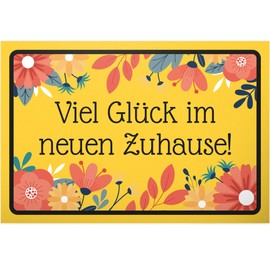 DankeDir! Viel Glück im neuen Zuhause Sign 30 x 20 cm - Housewarming Party Gift Idea Moving Party Decoration Gift Decoration House Warming Friends Door Sign Topping Party Gift