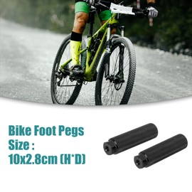 ACROPIX 2pcs Axle Rear Foot Pegs Foot Rest Aluminum Alloy Cylinder for BMX MTB Bike Bicycle 9.5mm Black