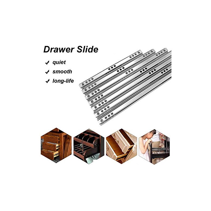 Pair of 342mm Length Runners Ball Bearing Drawer Slides Rail