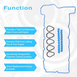 AUCERAMIC - Junta de tapa de válvula compatible con Chevy Colorado Gmc Canyon 2007-2012 Hummer H3 Isuzu I-370 3.7L L5 DOHC VS50739R VS50661
