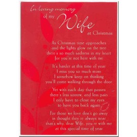 Grave Card - In loving memory Of My Wife At Christmas - Free Card Holder - CM04.
