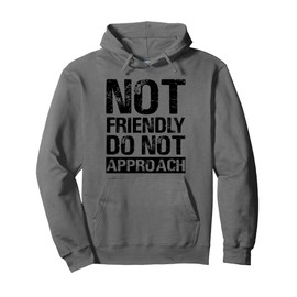 Gift For Introverts And Humor lovers Men And Women Not Friendly Do Not Approach Pullover Hoodie Grey Size Small