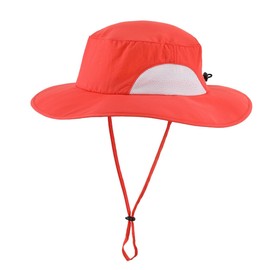 Magracy Mens UPF50+ Sun Hat Wide Brim UV Protection Safari Hat for Women Fishing Hiking Gardening Hat Red