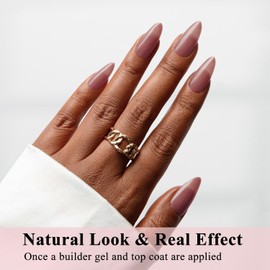 Soft Gel Nail Tips Medium Almond 300Pcs Pre-applied Tip Primer Nail Tips, Natural Mauve Colored Gel Tips Acrylic Fake Nails Extensions Salmon Pink False Nails Press ons for Easy DIY