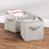 mDesign Small Fabric Collapsible Organizer Cube Bin Box with Front