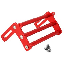 Pothyes Aluminum Front Bumper Bull Bars for 1/10 RC Crawler Axial SCX10 TRX4 LCG Chassis FJ40 Dodge Power Wagon Cab Cliffhanger Body (red)