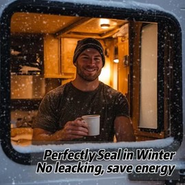 RV Window 24x15 with Trim Kit for Camper Replacement in Winter, Horizontal Sliding Windows with Screen for Cargo Trailer 1-3/4" Wall, Teardrop Door Window with Tint Shade Glass, DOT Certificated.