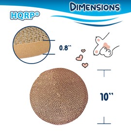 HQRP 3-Pack Round Cat Scratcher Refill, 10'' Round Scratch Pads for Cats, Refill for Cat Scratcher with Ball, Circular Cardboard Insert, Medium