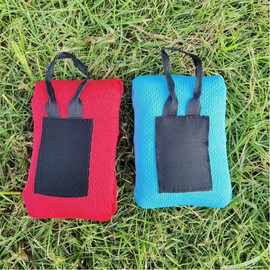 2PCS Mini Pocket Picnic Blanket Red + Blue Durable Lightweight Waterproof Sand Proof Beach Camping Travel Mat with Portable Bag for Outdoors Activities (70 * 110cm)