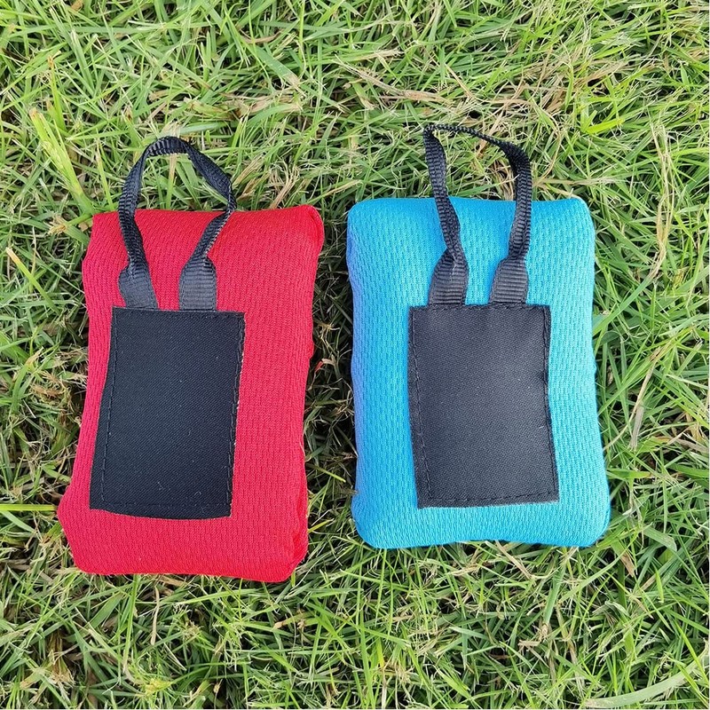 2PCS Mini Pocket Picnic Blanket Red + Blue Durable Lightweight