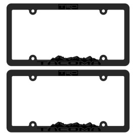 CCG (2) TRD Tacoma Blackout license plate frames Toyota Taco Black on Black mountain